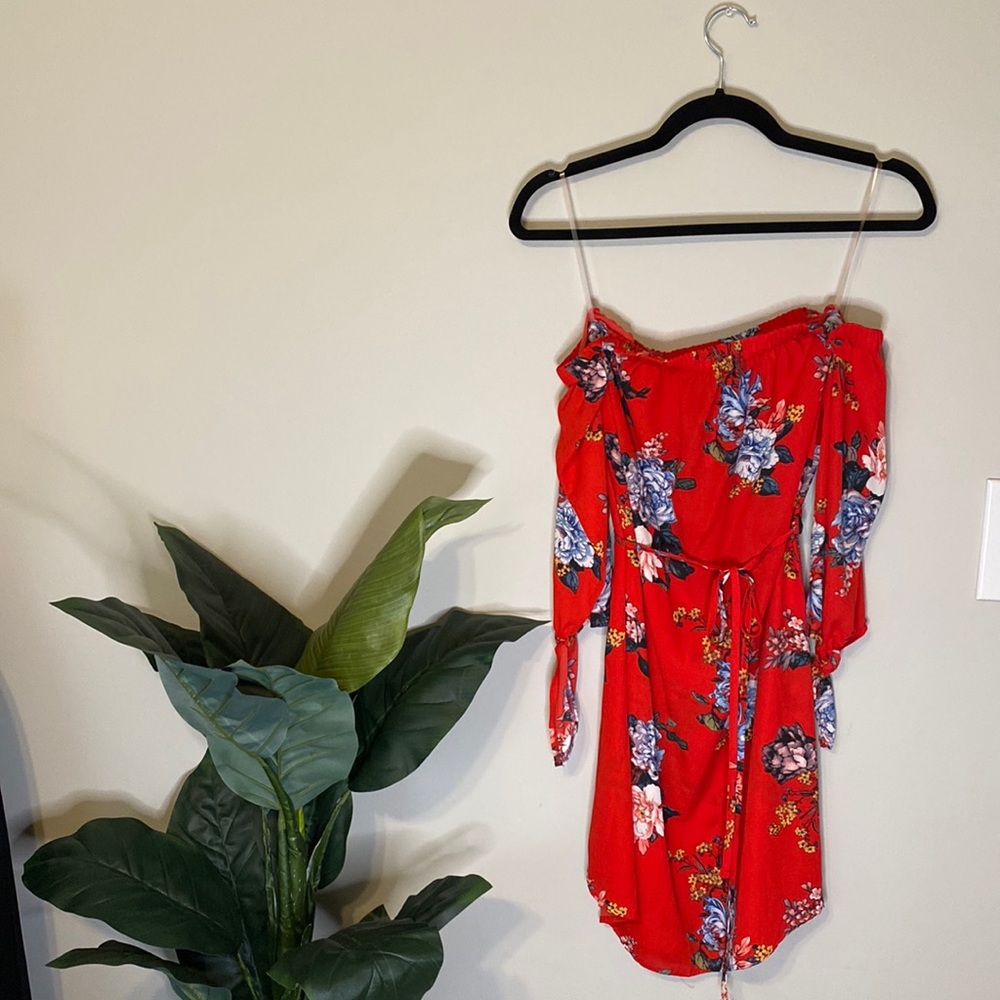 Polyester Rue 21 Dress . Size Small Red Floral Dress